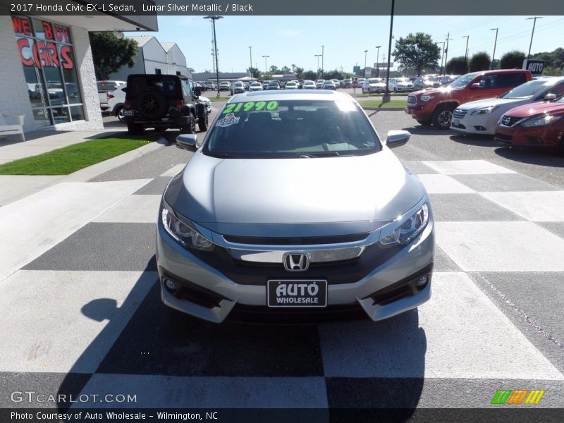 Lunar Silver Metallic / Black 2017 Honda Civic EX-L Sedan