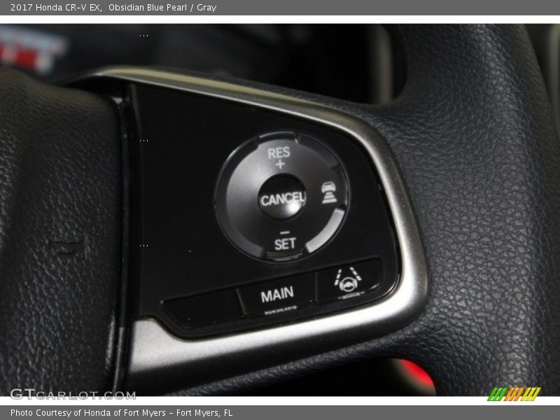 Obsidian Blue Pearl / Gray 2017 Honda CR-V EX
