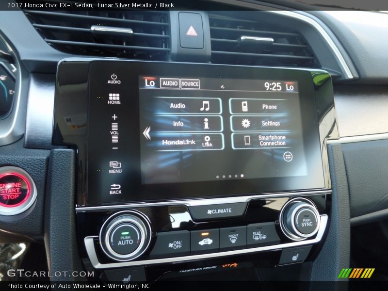 Lunar Silver Metallic / Black 2017 Honda Civic EX-L Sedan