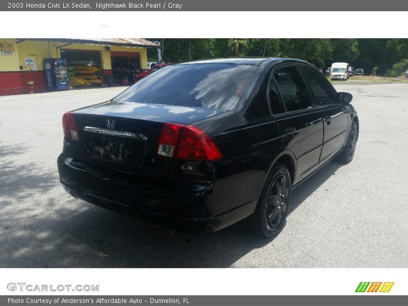 Nighthawk Black Pearl / Gray 2003 Honda Civic LX Sedan