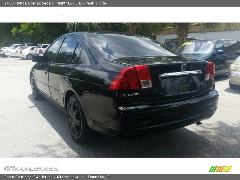 Nighthawk Black Pearl / Gray 2003 Honda Civic LX Sedan