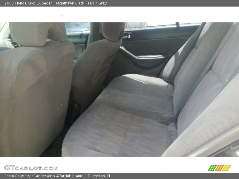 Nighthawk Black Pearl / Gray 2003 Honda Civic LX Sedan