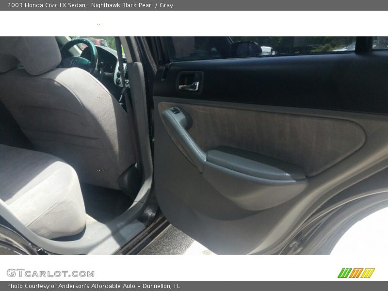 Nighthawk Black Pearl / Gray 2003 Honda Civic LX Sedan