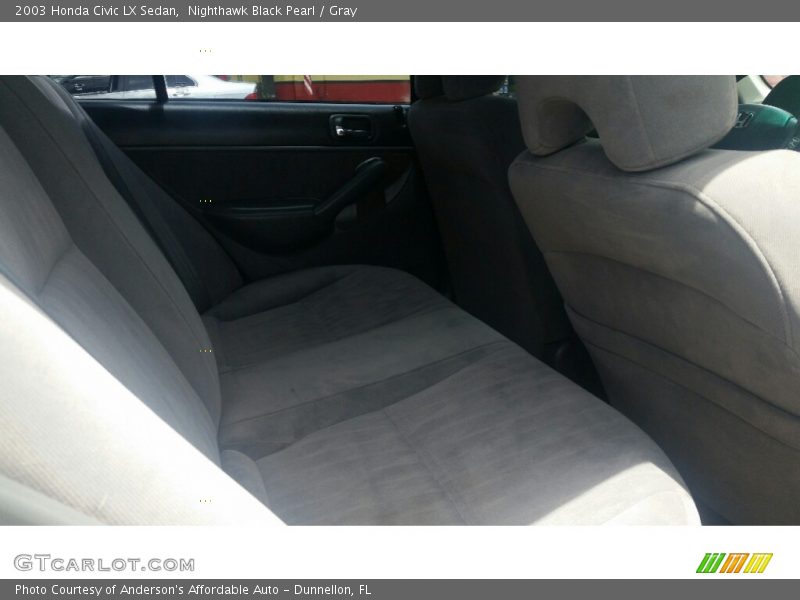 Nighthawk Black Pearl / Gray 2003 Honda Civic LX Sedan