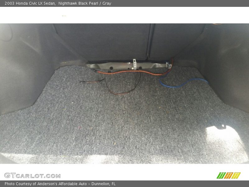 Nighthawk Black Pearl / Gray 2003 Honda Civic LX Sedan