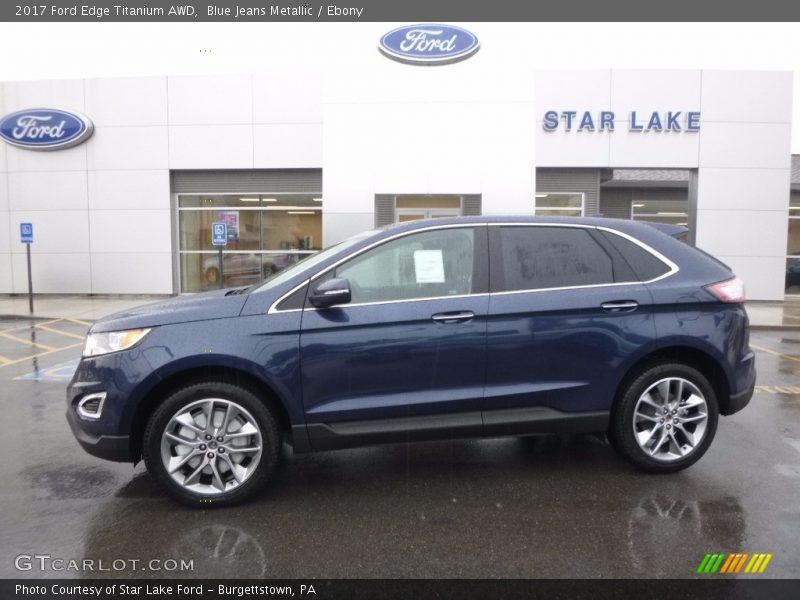 Blue Jeans Metallic / Ebony 2017 Ford Edge Titanium AWD