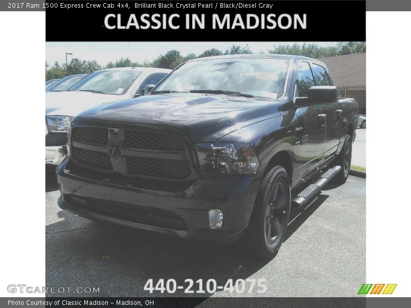 Brilliant Black Crystal Pearl / Black/Diesel Gray 2017 Ram 1500 Express Crew Cab 4x4