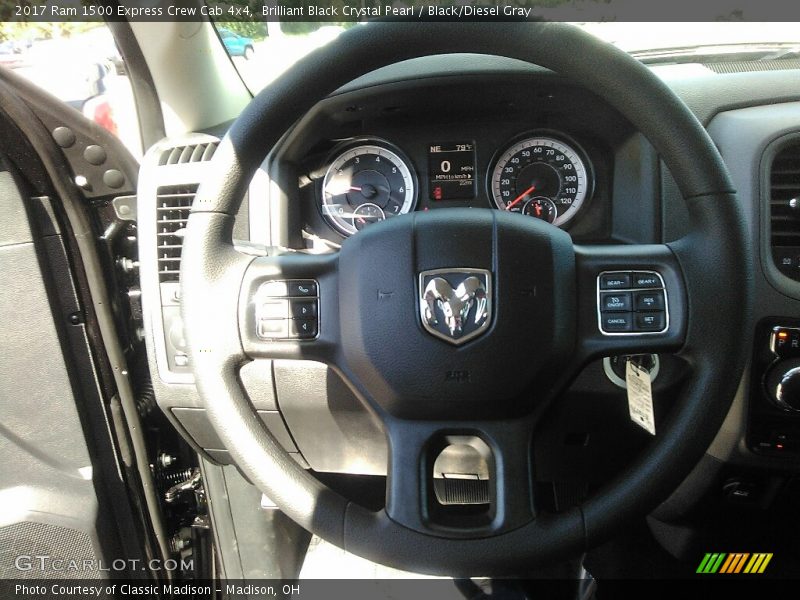 Brilliant Black Crystal Pearl / Black/Diesel Gray 2017 Ram 1500 Express Crew Cab 4x4
