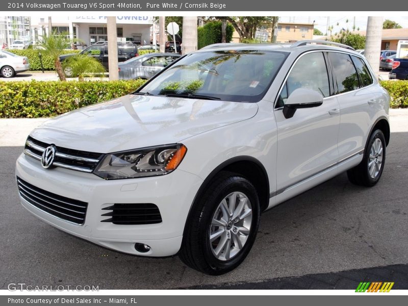 Pure White / Cornsilk Beige 2014 Volkswagen Touareg V6 Sport 4Motion