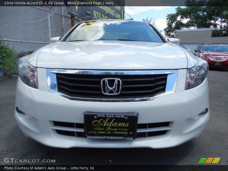 White Diamond Pearl / Ivory 2009 Honda Accord EX-L V6 Sedan