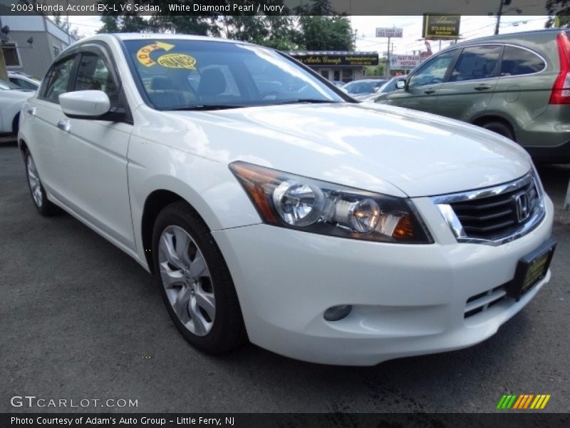 White Diamond Pearl / Ivory 2009 Honda Accord EX-L V6 Sedan