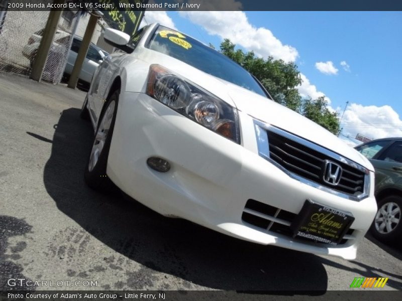 White Diamond Pearl / Ivory 2009 Honda Accord EX-L V6 Sedan