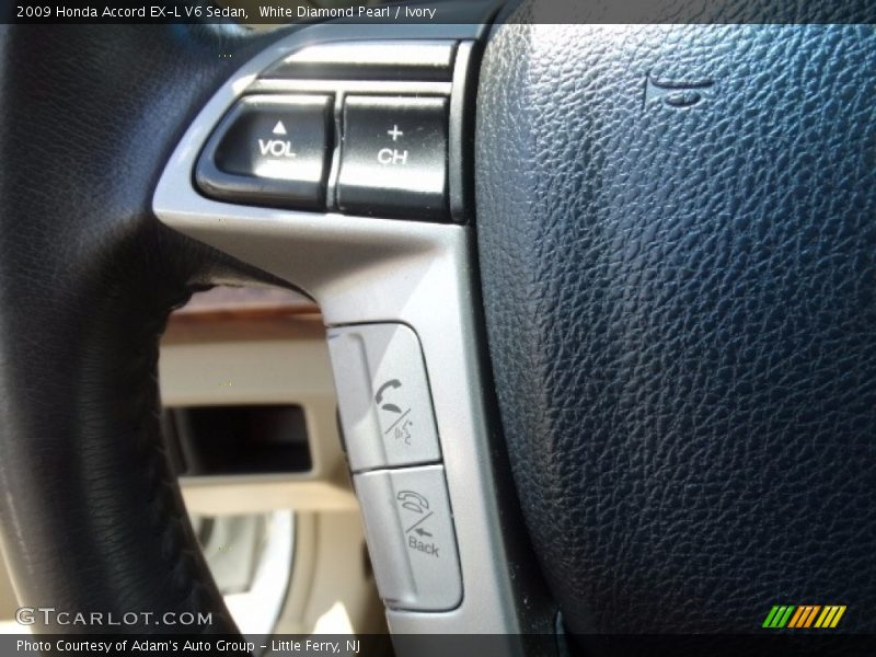 White Diamond Pearl / Ivory 2009 Honda Accord EX-L V6 Sedan