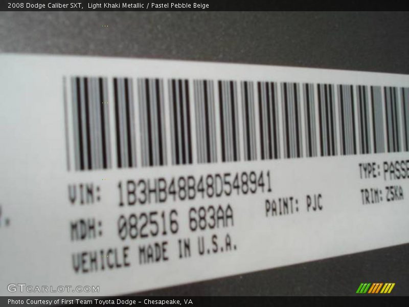Light Khaki Metallic / Pastel Pebble Beige 2008 Dodge Caliber SXT