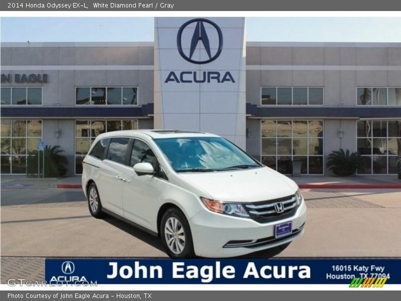 White Diamond Pearl / Gray 2014 Honda Odyssey EX-L