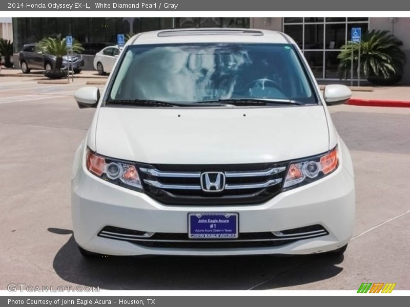 White Diamond Pearl / Gray 2014 Honda Odyssey EX-L