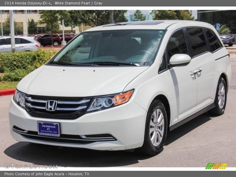 White Diamond Pearl / Gray 2014 Honda Odyssey EX-L