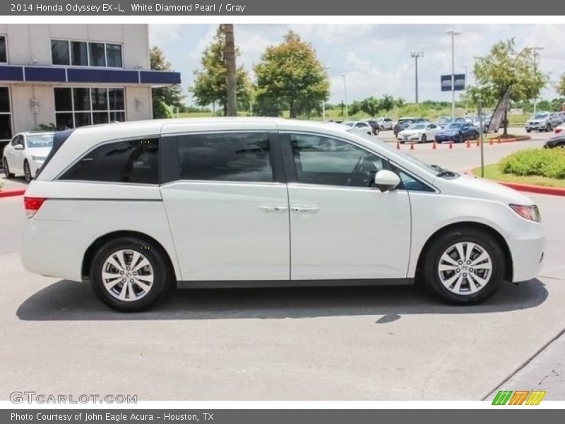 White Diamond Pearl / Gray 2014 Honda Odyssey EX-L