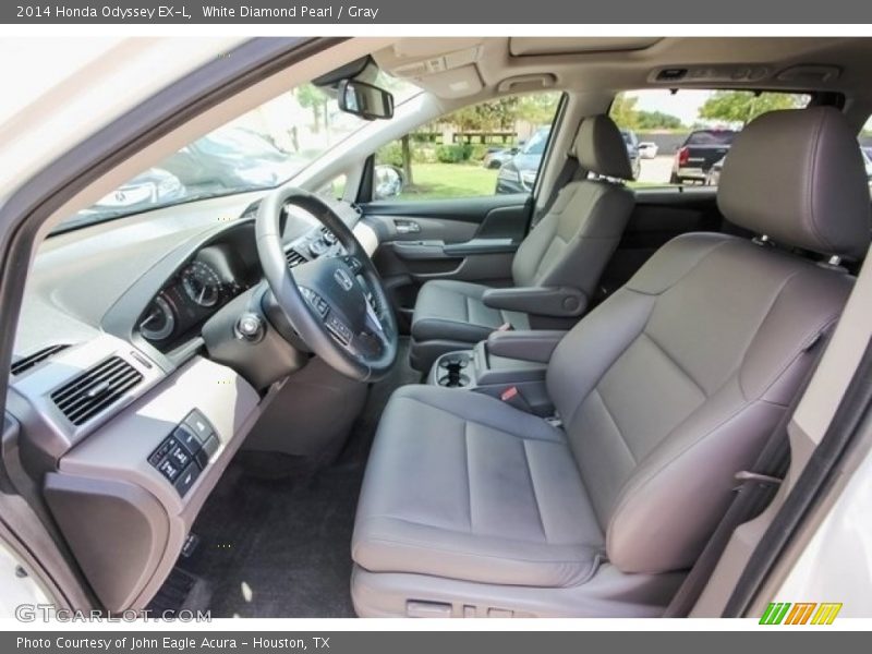 White Diamond Pearl / Gray 2014 Honda Odyssey EX-L