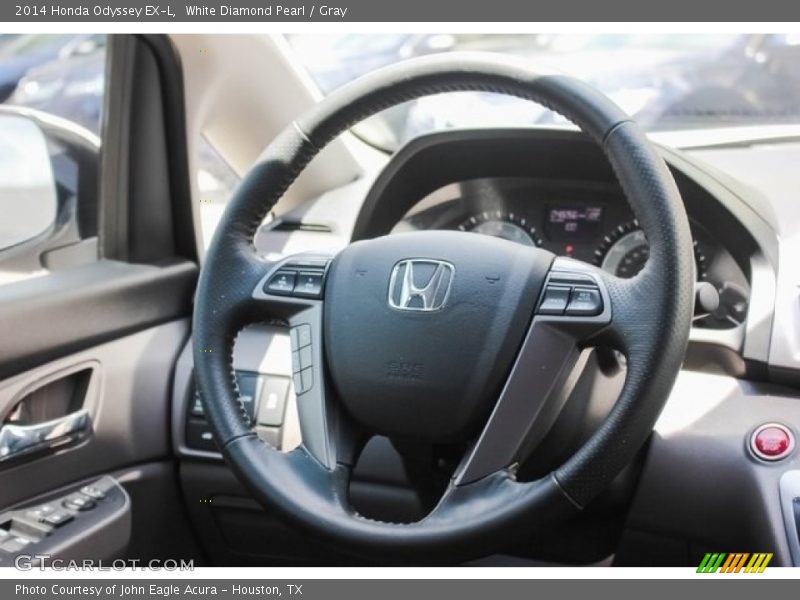 White Diamond Pearl / Gray 2014 Honda Odyssey EX-L