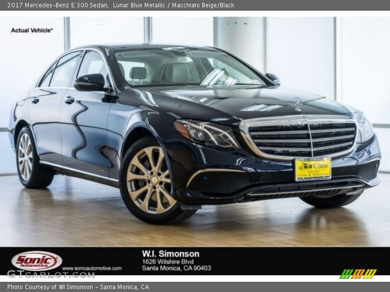 Lunar Blue Metallic / Macchiato Beige/Black 2017 Mercedes-Benz E 300 Sedan