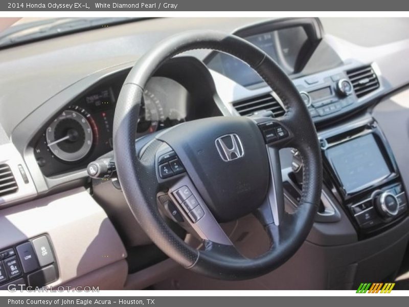 White Diamond Pearl / Gray 2014 Honda Odyssey EX-L