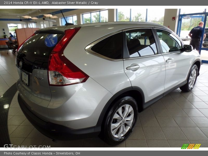 Alabaster Silver Metallic / Gray 2014 Honda CR-V EX-L AWD