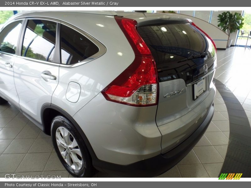 Alabaster Silver Metallic / Gray 2014 Honda CR-V EX-L AWD