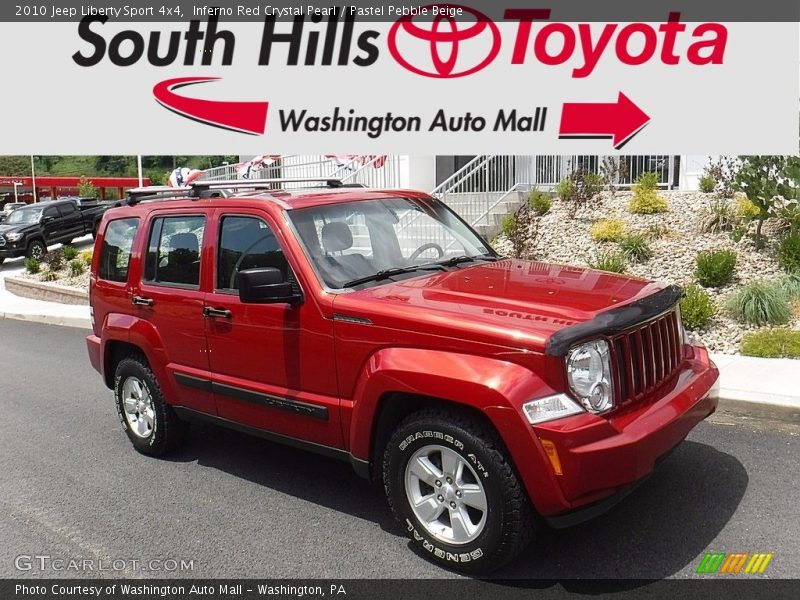 Inferno Red Crystal Pearl / Pastel Pebble Beige 2010 Jeep Liberty Sport 4x4