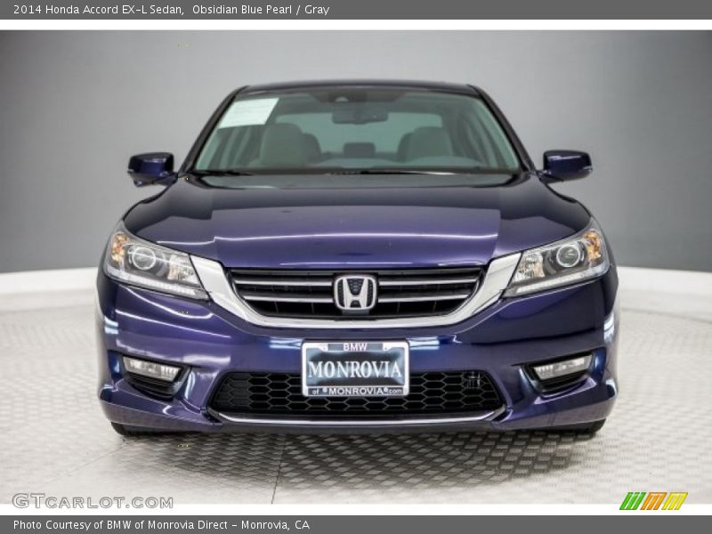 Obsidian Blue Pearl / Gray 2014 Honda Accord EX-L Sedan