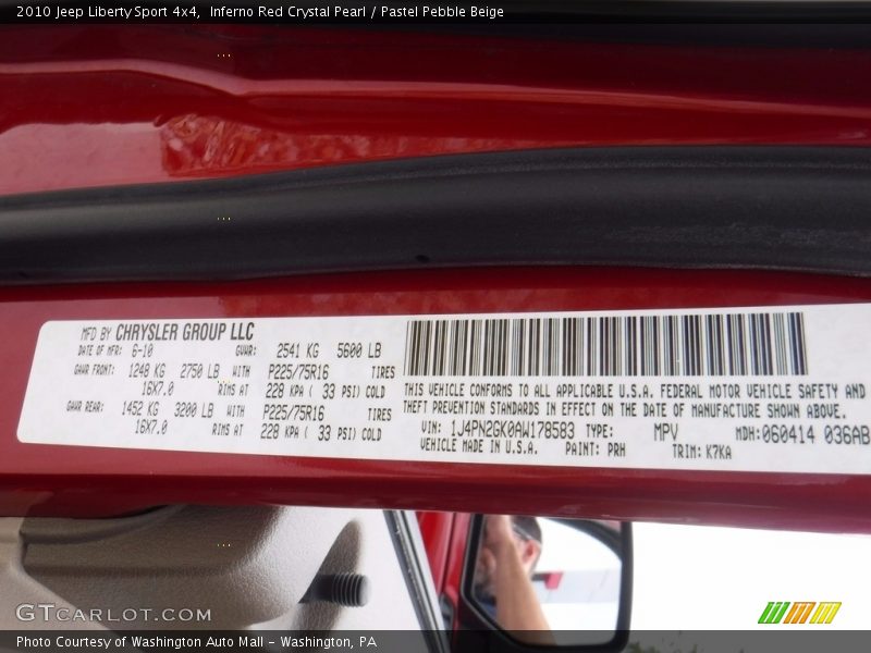 Inferno Red Crystal Pearl / Pastel Pebble Beige 2010 Jeep Liberty Sport 4x4