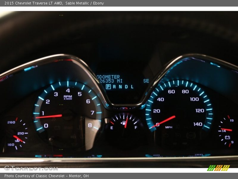 Sable Metallic / Ebony 2015 Chevrolet Traverse LT AWD