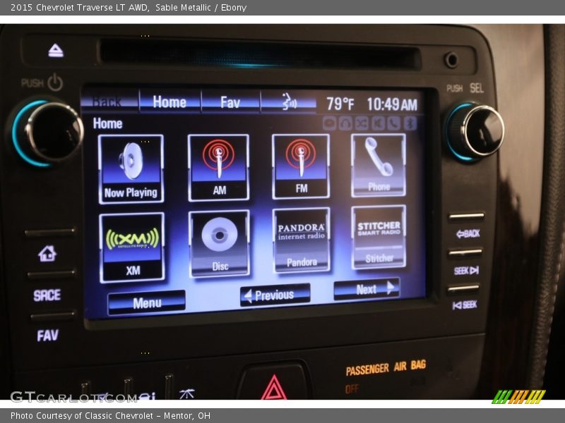 Sable Metallic / Ebony 2015 Chevrolet Traverse LT AWD