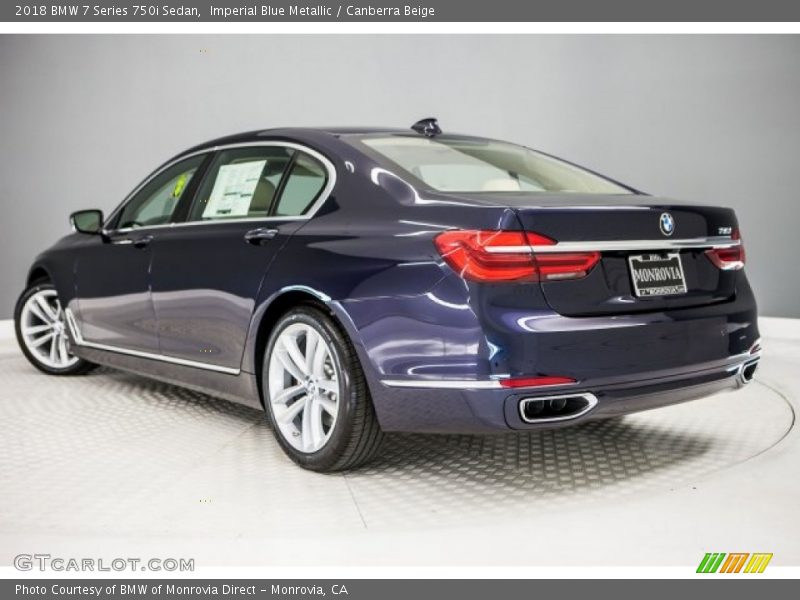 Imperial Blue Metallic / Canberra Beige 2018 BMW 7 Series 750i Sedan