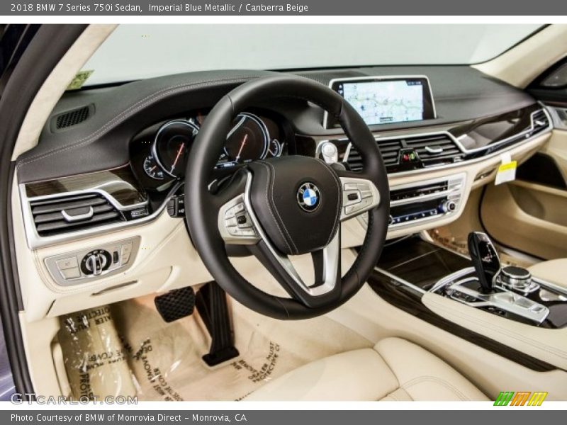 Imperial Blue Metallic / Canberra Beige 2018 BMW 7 Series 750i Sedan