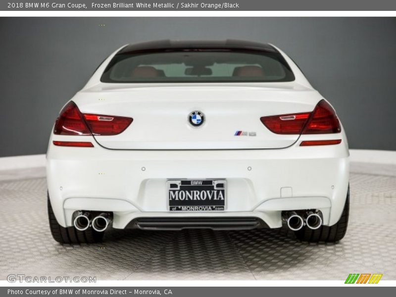 Frozen Brilliant White Metallic / Sakhir Orange/Black 2018 BMW M6 Gran Coupe