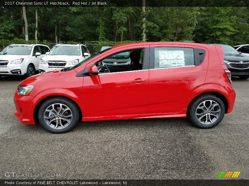 Red Hot / Jet Black 2017 Chevrolet Sonic LT Hatchback