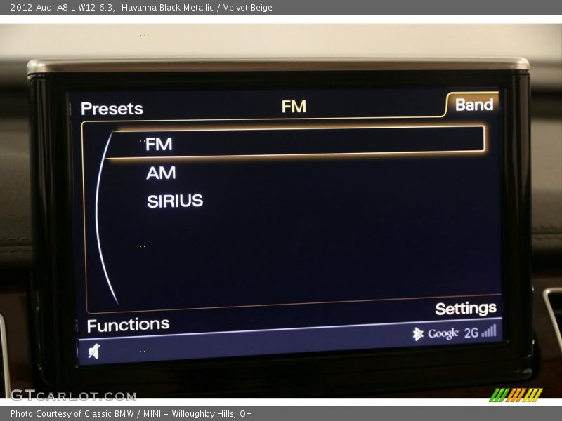 Controls of 2012 A8 L W12 6.3