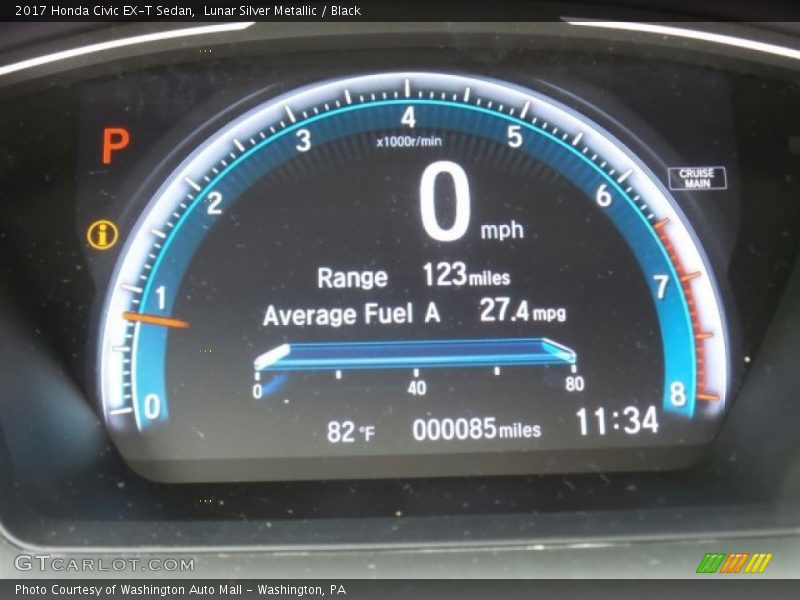 Lunar Silver Metallic / Black 2017 Honda Civic EX-T Sedan