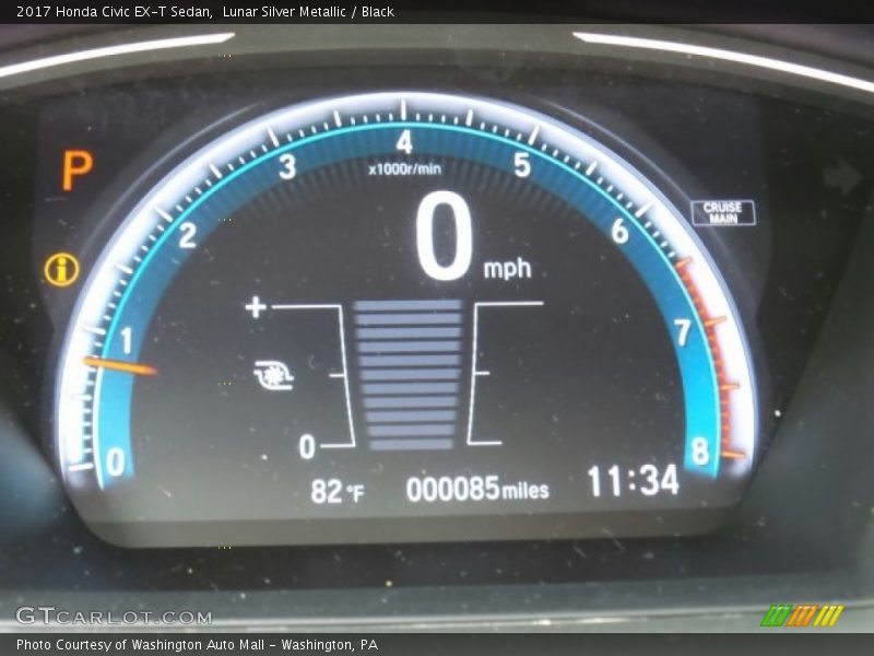 Lunar Silver Metallic / Black 2017 Honda Civic EX-T Sedan