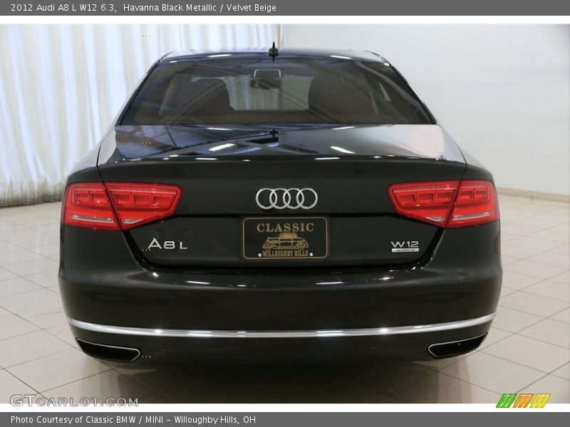 Havanna Black Metallic / Velvet Beige 2012 Audi A8 L W12 6.3