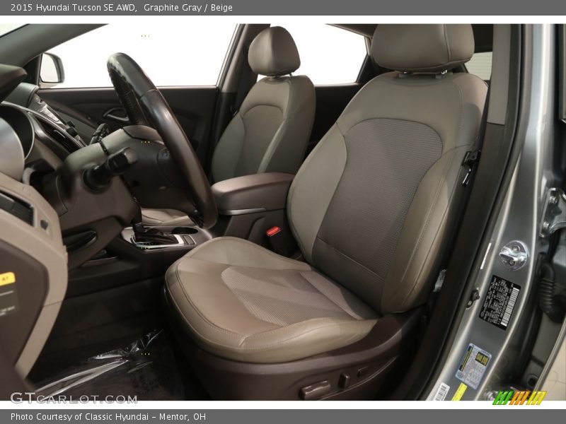 Graphite Gray / Beige 2015 Hyundai Tucson SE AWD