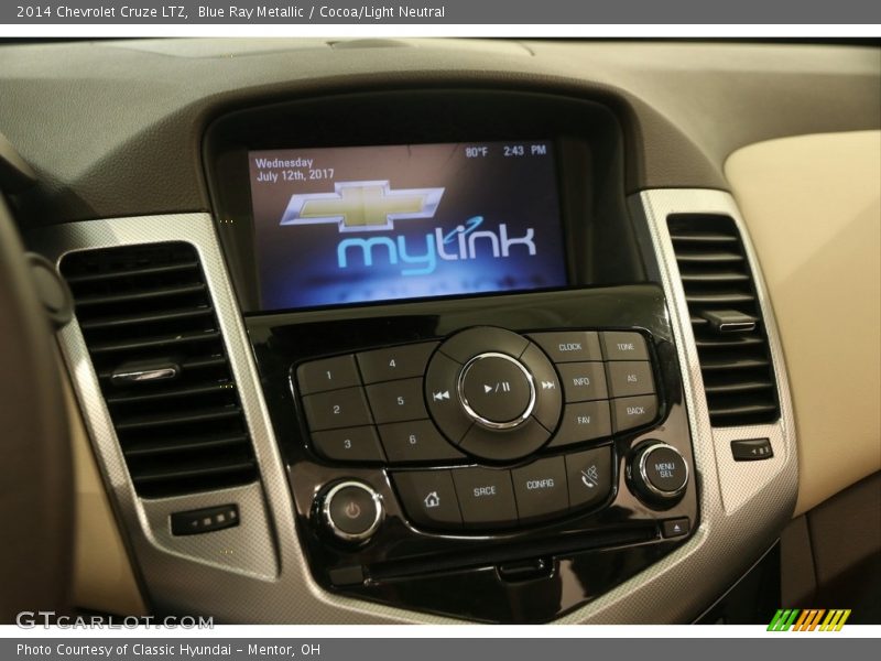 Blue Ray Metallic / Cocoa/Light Neutral 2014 Chevrolet Cruze LTZ