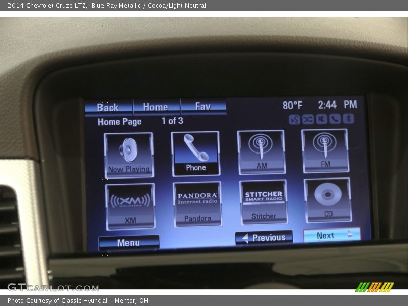 Blue Ray Metallic / Cocoa/Light Neutral 2014 Chevrolet Cruze LTZ