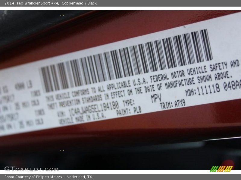 Copperhead / Black 2014 Jeep Wrangler Sport 4x4