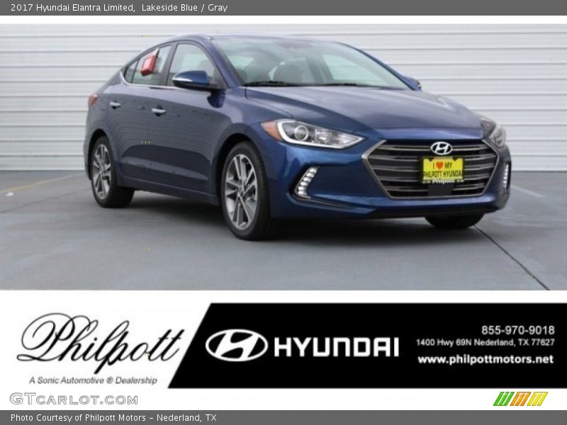 Lakeside Blue / Gray 2017 Hyundai Elantra Limited