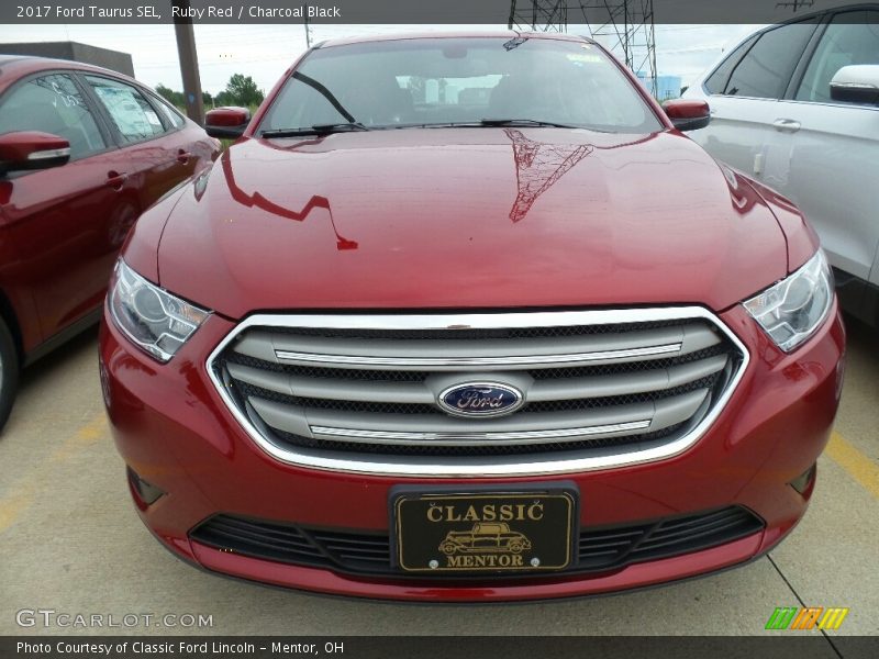 Ruby Red / Charcoal Black 2017 Ford Taurus SEL
