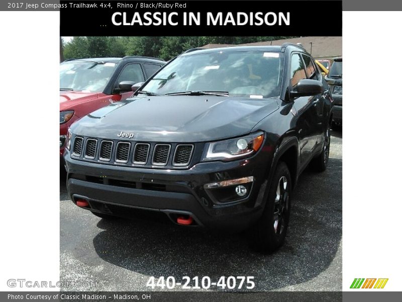 Rhino / Black/Ruby Red 2017 Jeep Compass Trailhawk 4x4