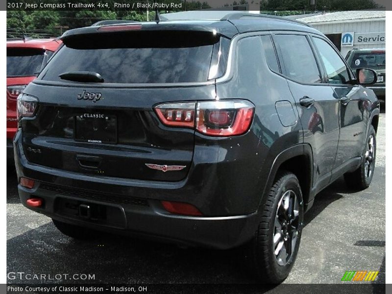 Rhino / Black/Ruby Red 2017 Jeep Compass Trailhawk 4x4