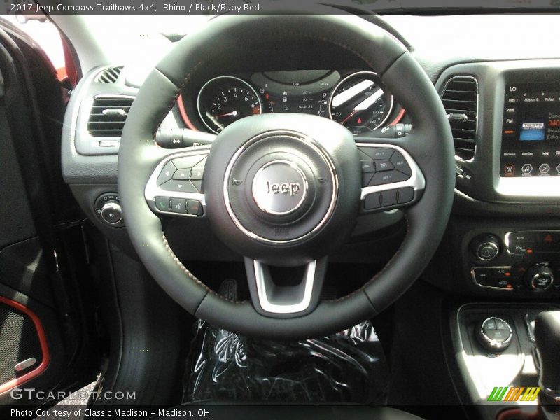 Rhino / Black/Ruby Red 2017 Jeep Compass Trailhawk 4x4